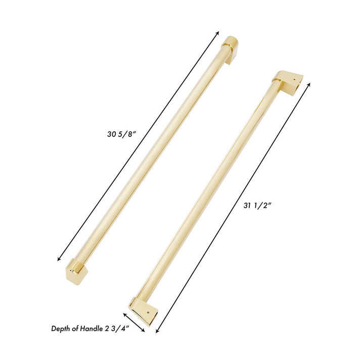 ZLINE Autograph Edition Polished Gold Traditional Handles (Set of 3) for Standard-Depth Refrigerators (RSMHZ-36-G)