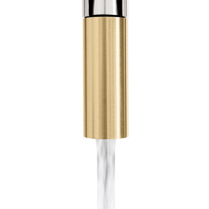 ZLINE Autograph Edition Sierra Pull Down Spring Single Handle Kitchen Faucet in Brushed Nickel and Champagne Bronze (SRA-KF-ZBNCB)