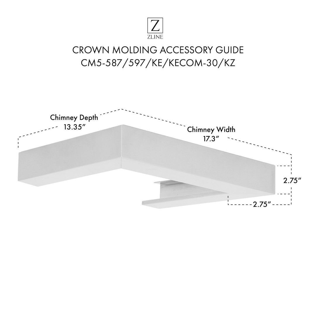 ZLINE Crown Molding Profile 5 for Wall Mount Range Hood (CM5-587/597/KE/KECOM-30/KZ)