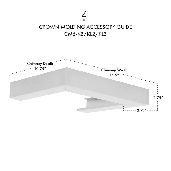 ZLINE Crown Molding Profile 5 for Wall Mount Range Hood (CM5-KB/KL2/KL3)