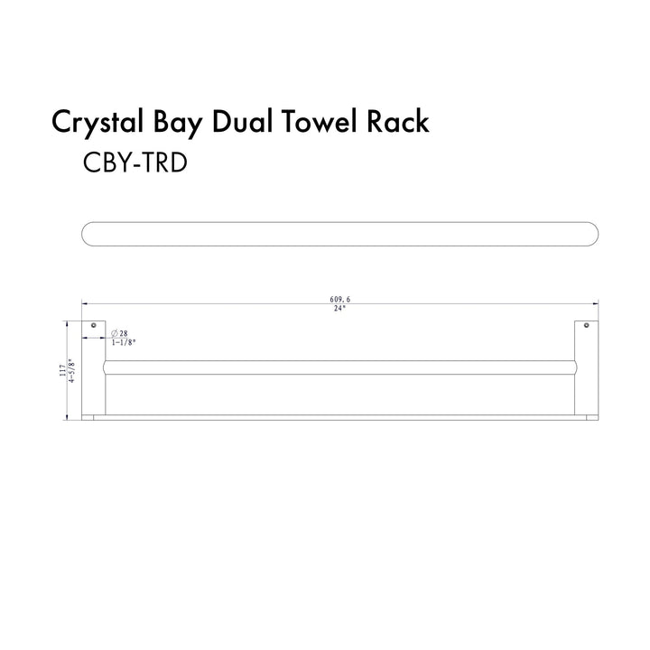 ZLINE Crystal Bay Double Towel Rail in Brushed Nickel (CBY-TRD-BN)