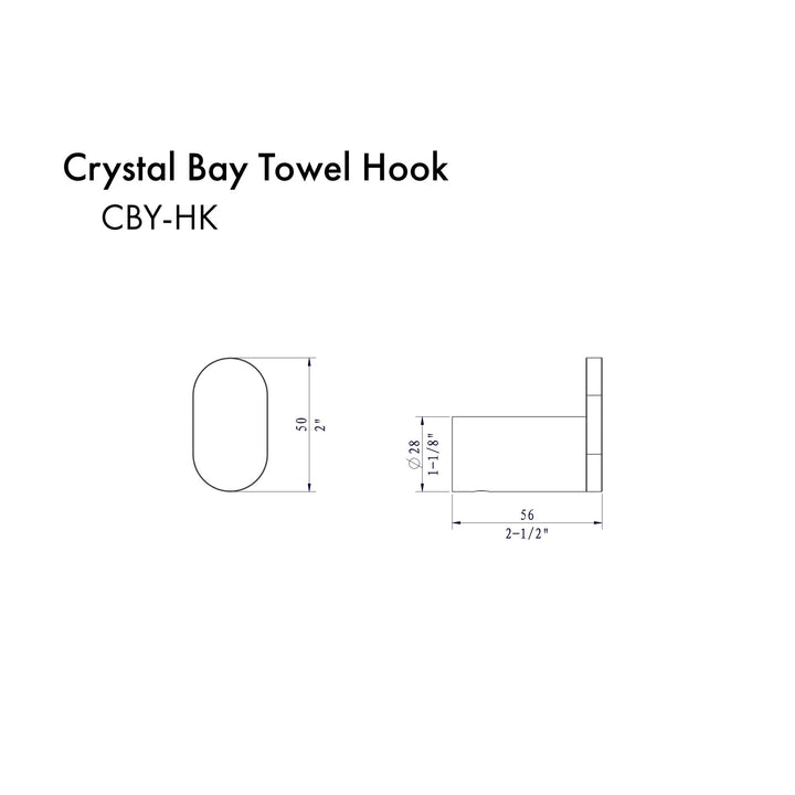 ZLINE Crystal Bay Towel Hook in Polished Gold (CBY-HK-PG)