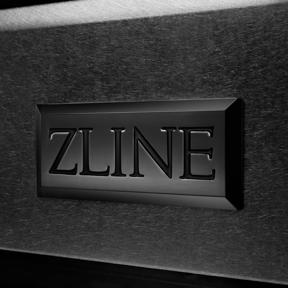ZLINE Designer Collection 48 in. 6.7 cu. ft. Paramount Double Oven Gas Range with 8 Burner Cooktop in Black Satin Stainless Steel with Matte Black and Champagne Bronze Accents (SGRBSZ-48-MBCB)