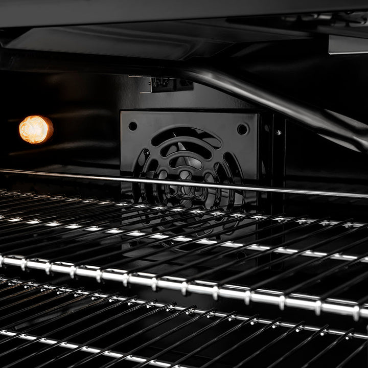 ZLINE Designer Collection 48 in. 6.7 cu. ft. Paramount Gas Range with 8 Burner DuoProâ„¢ Cooktop and Dual Ovens in Black Satin Stainless Steel with Matte Black and Champagne Bronze Accents (PSGRBSZ-48-MBCB)