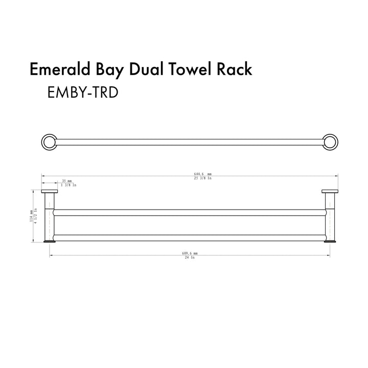 ZLINE Emerald Bay Double Towel Rail in Brushed Nickel (EMBY-TRD-BN)