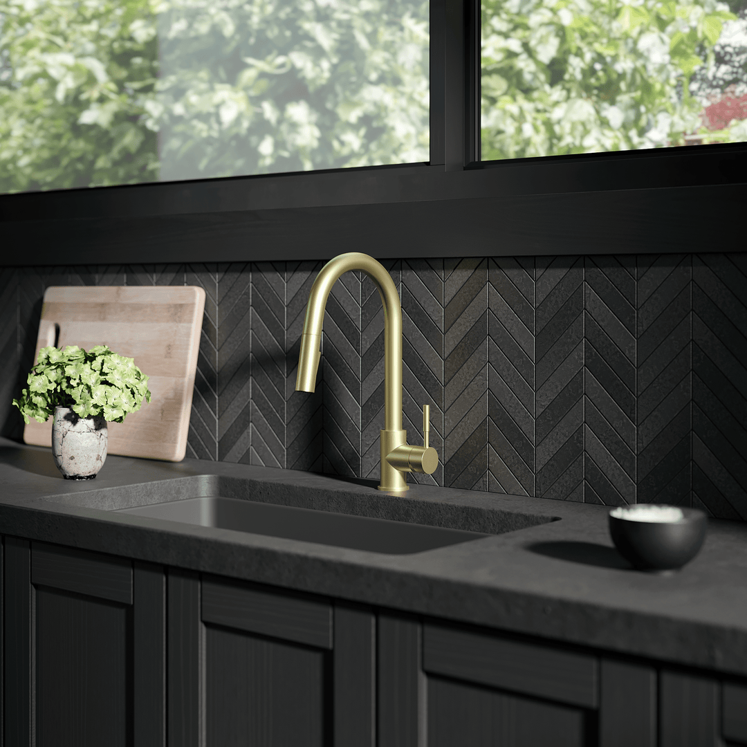 ZLINE Gemini Kitchen Faucet in Champagne Bronze (GEM-KF-CB)