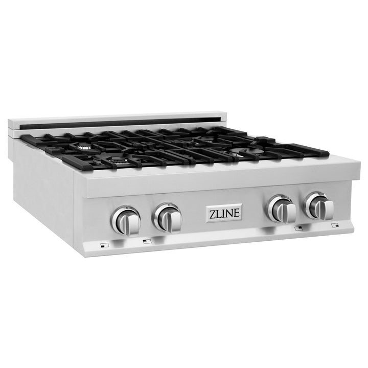 ZLINE Kitchen Appliance Package with 30 in. Stainless Steel Rangetop and 30 in. Single Wall Oven, 2KP-RTAWS30