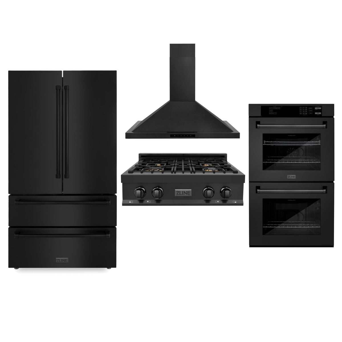 Zline ZLINE Kitchen Package with Black Stainless Steel Refrigeration, 30