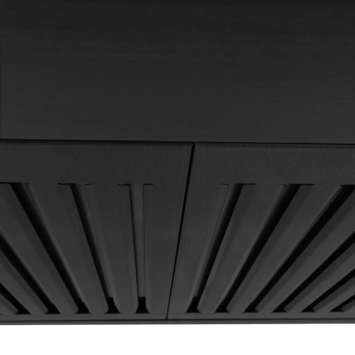 ZLINE Kitchen Package with Black Stainless Steel Refrigerator, 48 in. Dual Fuel Range, Range Hood, and Microwave Drawer (4KPR-RABRH48-MW)