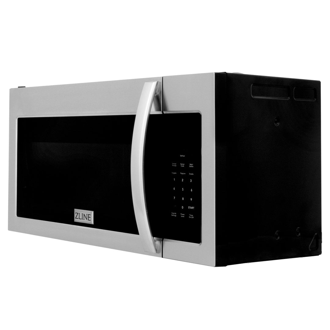 ZLINE 30" 1.5 cu. ft. Over the Range Microwave in Stainless Steel with Modern Handle And Set of 2 Charcoal Filters, MWO-OTRCF-30