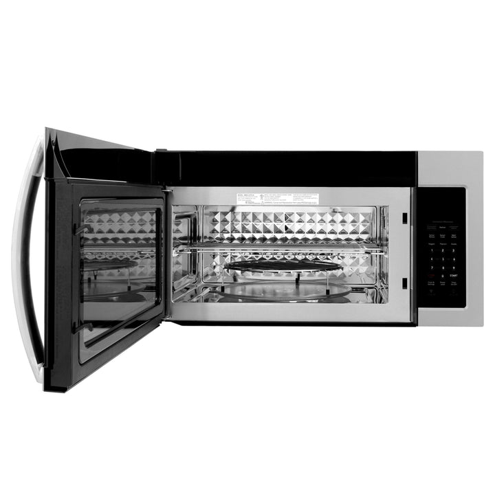 ZLINE 30" 1.5 cu. ft. Over the Range Microwave in Stainless Steel with Modern Handle And Set of 2 Charcoal Filters, MWO-OTRCF-30