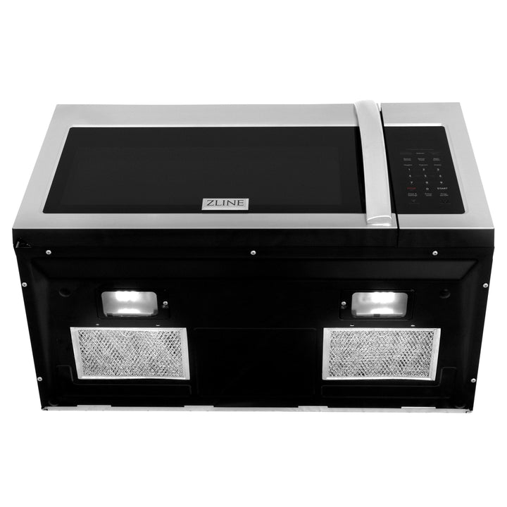 ZLINE 30" 1.5 cu. ft. Over the Range Microwave in Stainless Steel with Modern Handle And Set of 2 Charcoal Filters, MWO-OTRCF-30