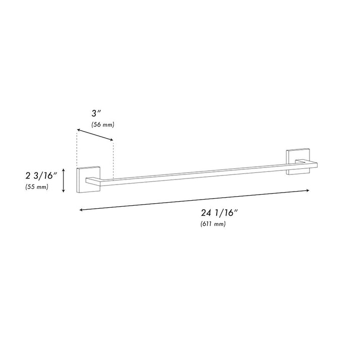 ZLINE Palisades 24 in. Towel Rail in Brushed Nickel (RBCN1-TR-BN)