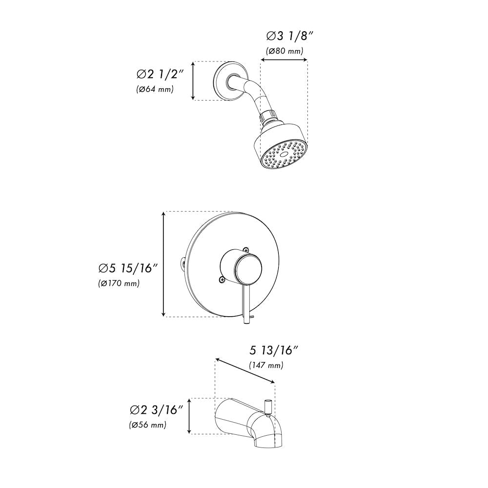 ZLINE Palisades Elegant Shower System in Brushed Nickel (RBCN1-SHS-BN)