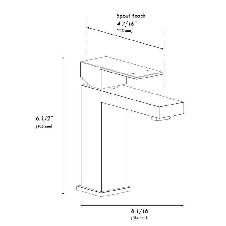 ZLINE Palisades Modern Single Handle Bath Faucet in Matte Black (RBCN2-BF-MB)