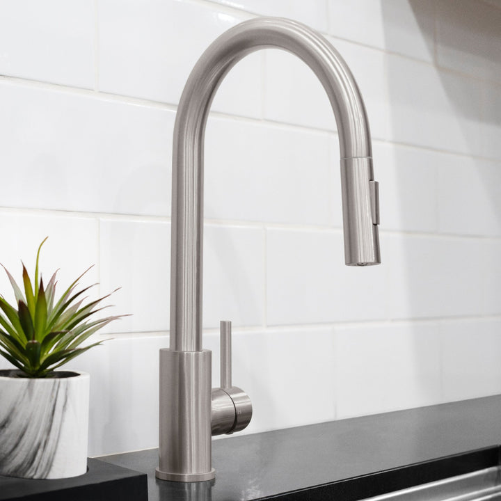 ZLINE Palisades Pull Down Single Handle Kitchen Faucet in Brushed Nickel (RBCN1-KF-BN)