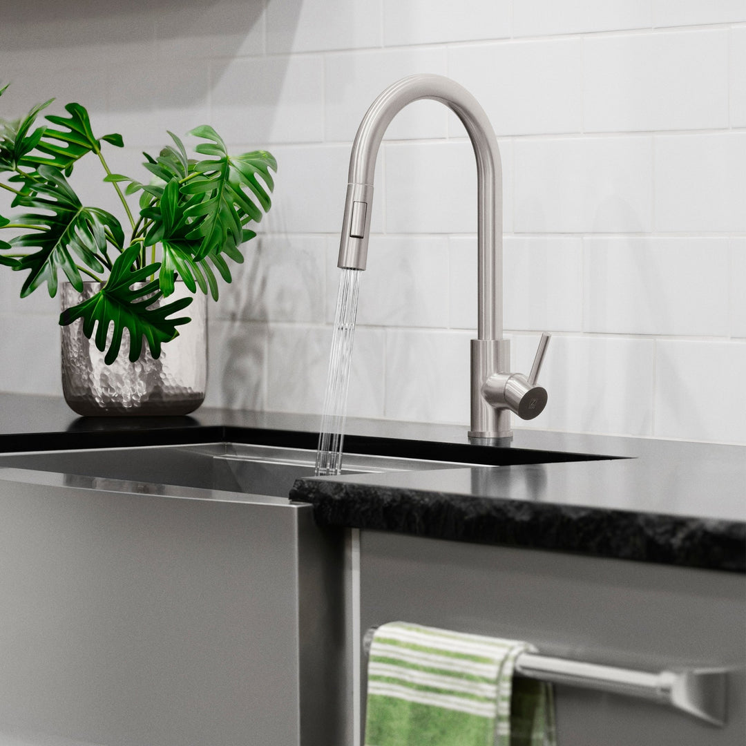 ZLINE Palisades Pull Down Single Handle Kitchen Faucet in Brushed Nickel (RBCN1-KF-BN)