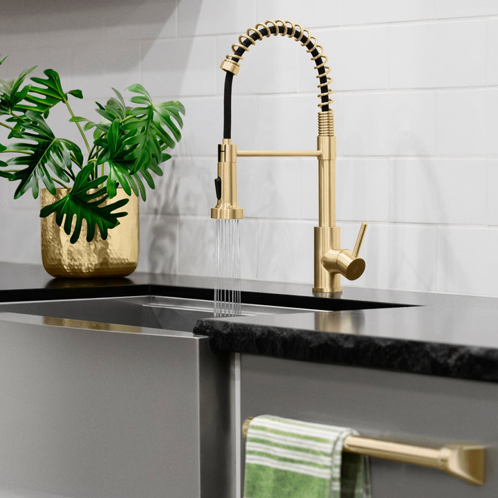 ZLINE Palisades Pull Down Spring Spray Wand Kitchen Faucet in Champagne Bronze (RBCN2-KF-CB)
