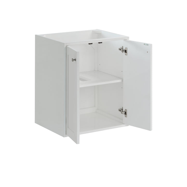 Chianti 24" Single Cabinet, Glossy White, Brushed Nickel