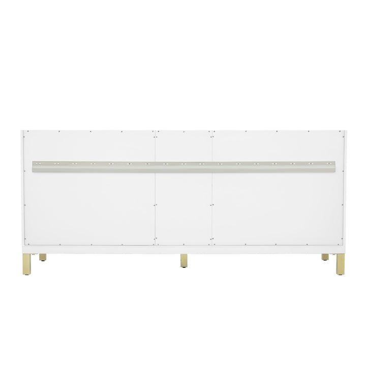 Chicago 72" Double Vanity, Glossy White, w/ 3 CM Eternal Jasmine Pearl Silestone® Top