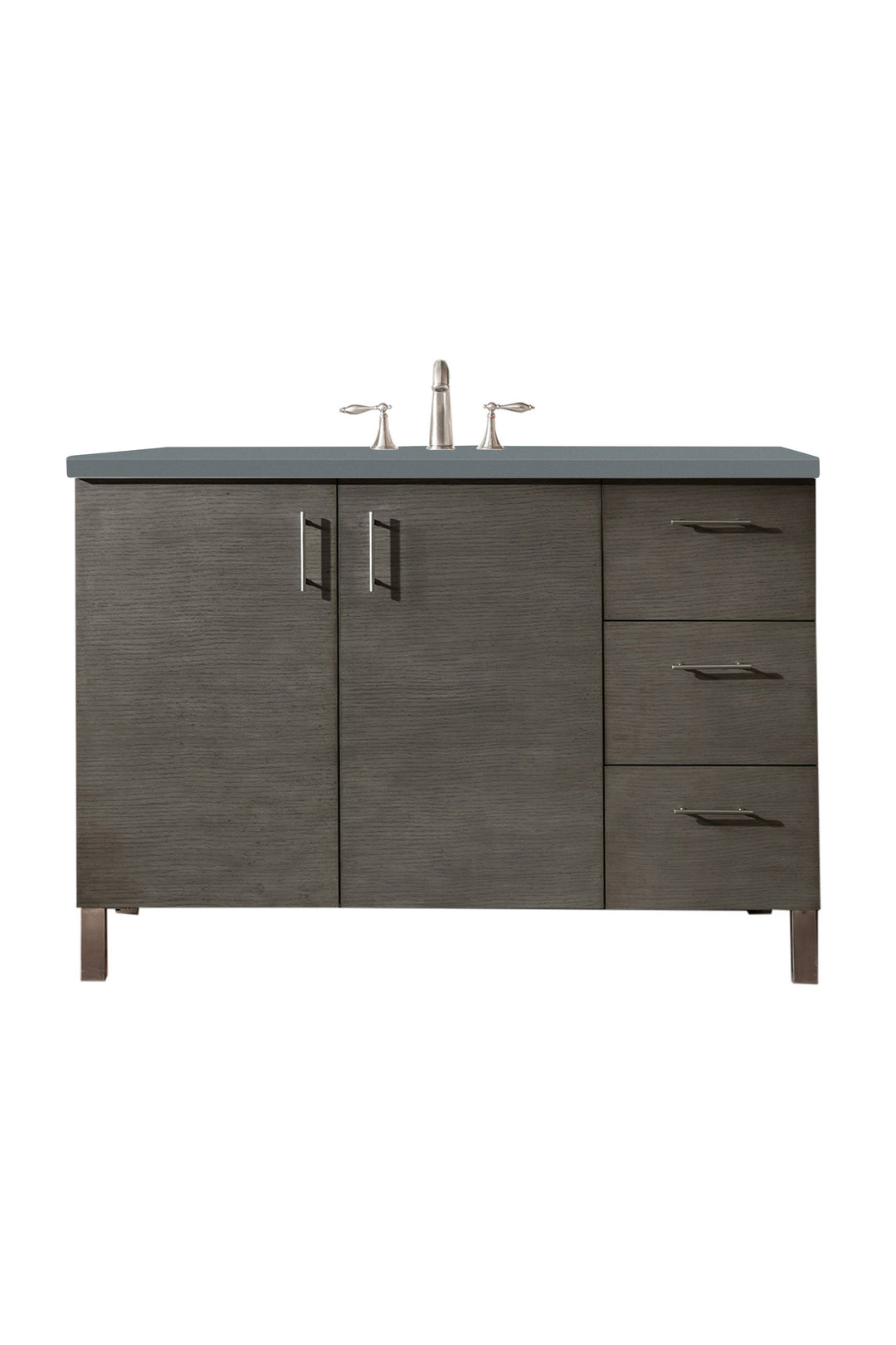 Metropolitan 48" Single Vanity, Silver Oak w/ 3 CM Cala Blue Silestone Top