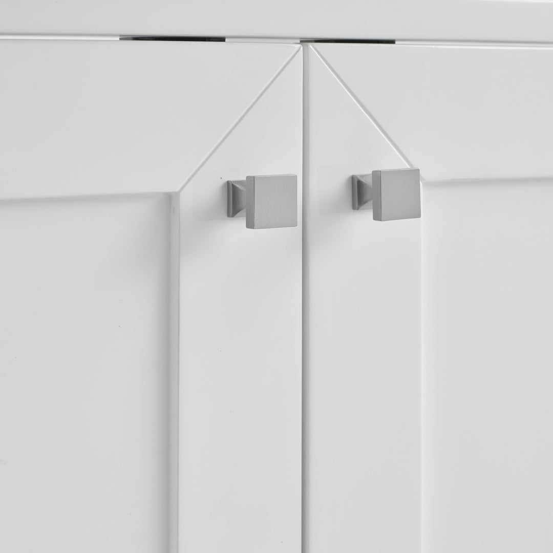 Chianti 20" Single Cabinet, Glossy White, Brushed Nickel