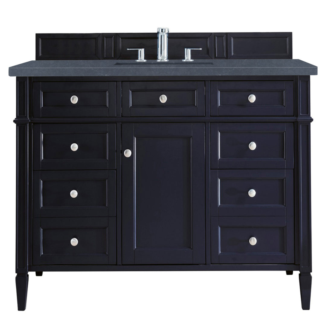 Brittany 48" Single Vanity, Victory Blue w/ 3 CM Charcoal Soapstone Silestone Top