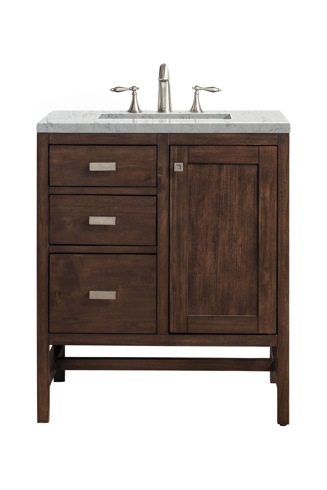 Addison 30" Single Vanity, Mid-Century Acacia w/ 3 CM Eternal Jasmine Pearl Silestone Top