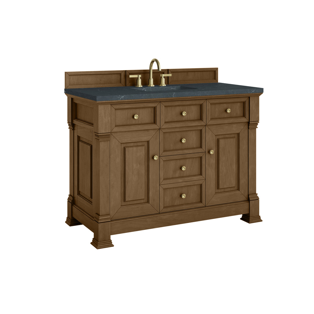 Brookfield 48" Single Vanity, Honey Oak w/ 3 CM Charcoal Soapstone Silestone® Top