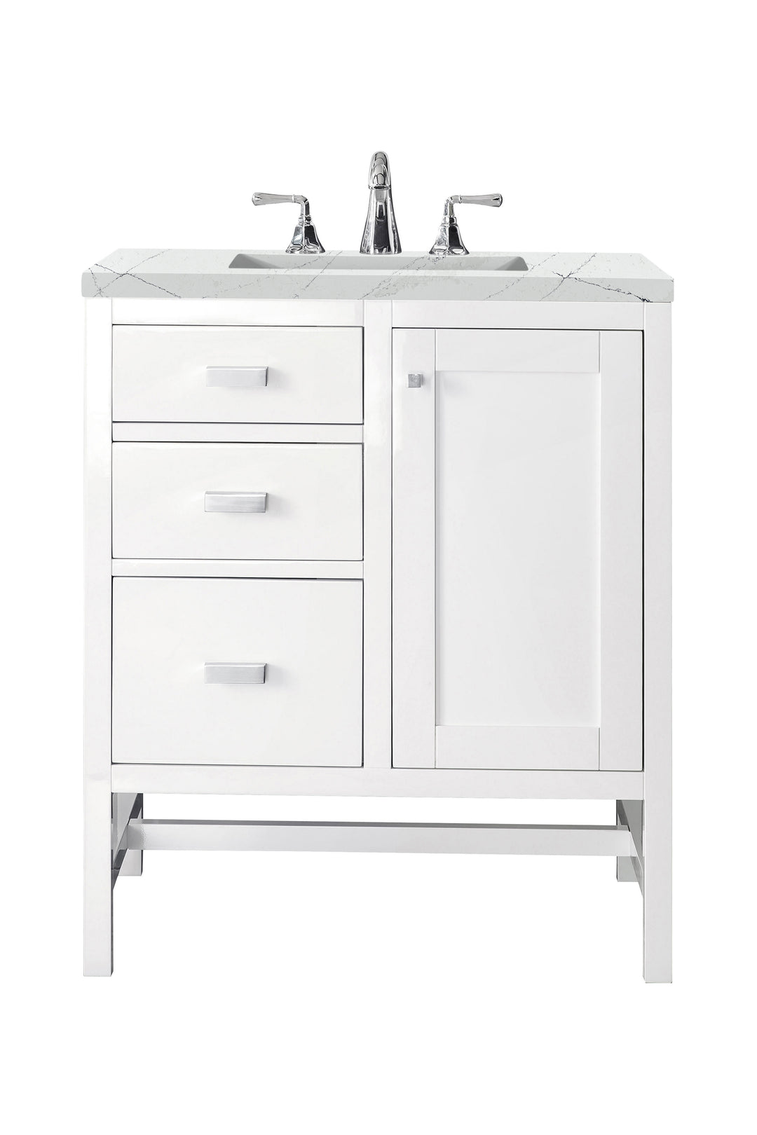 Addison 30" Single Vanity, Glossy White w/ 3 CM Ethereal Noctis Top
