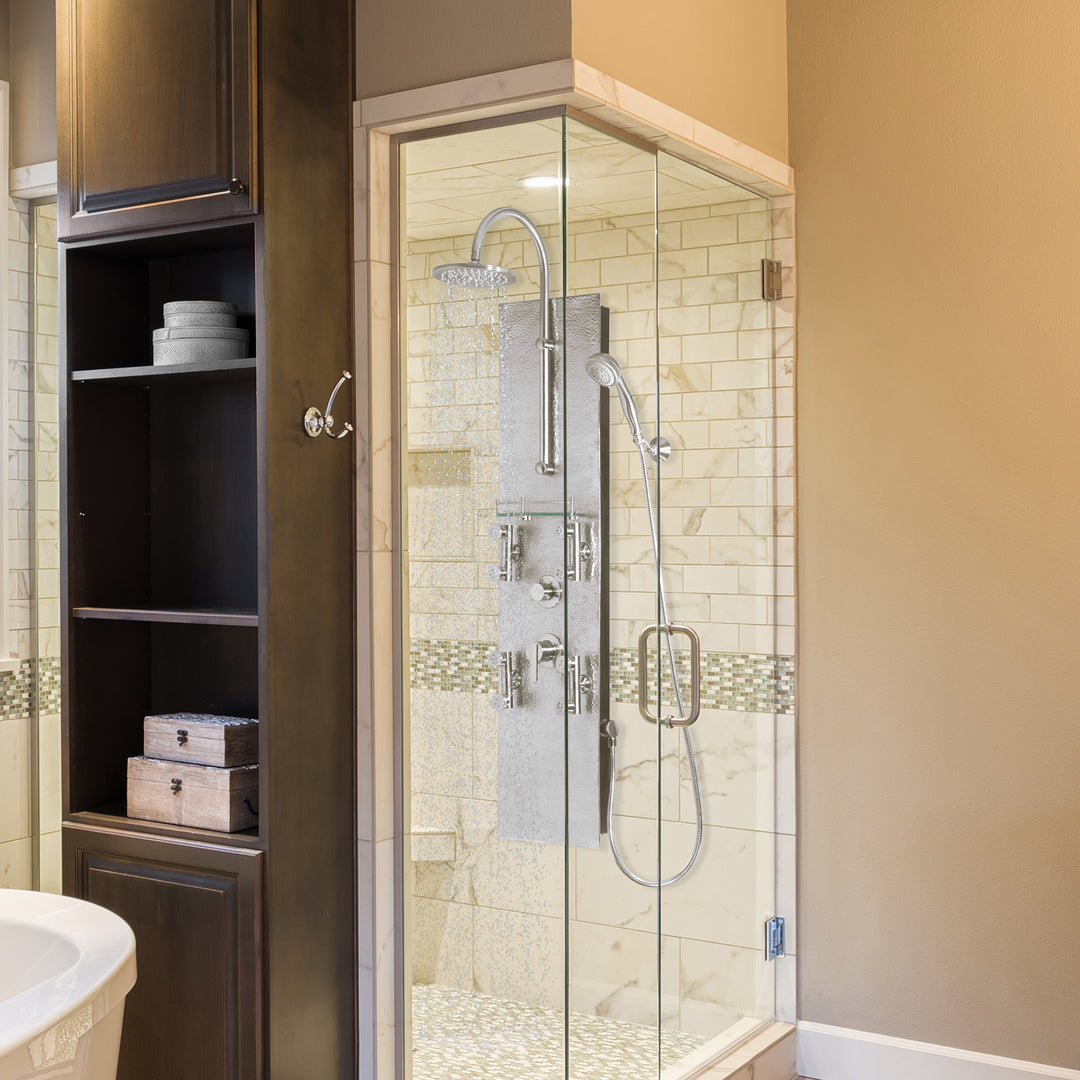 PULSE ShowerSpas Vaquero Hammered Brush Aluminum ShowerSpa (1027)