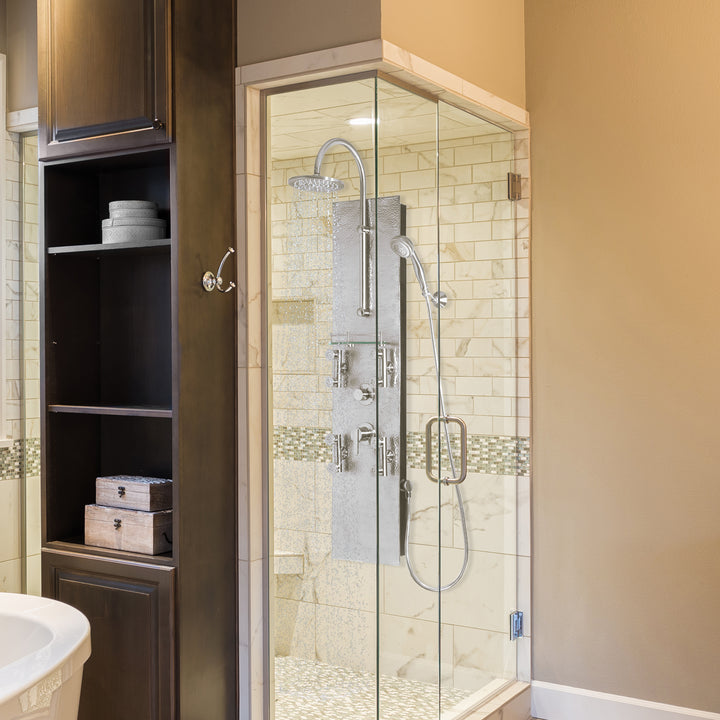 PULSE ShowerSpas Vaquero Hammered Brush Aluminum ShowerSpa (1027)