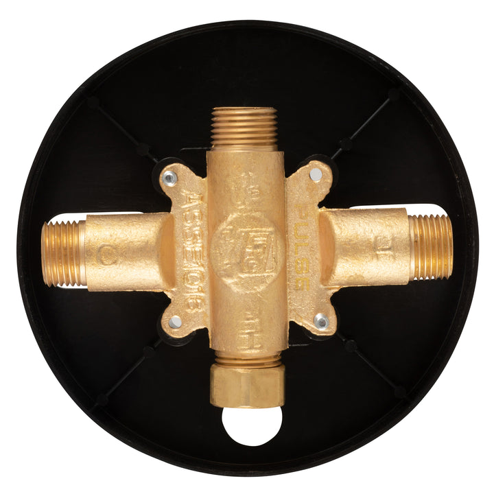 PULSE ShowerSpas Tru-Temp Pressure Balance 1/2" Rough-In Valve with Brushed Nickel Trim Kit (3003-RIV-PB-BN)