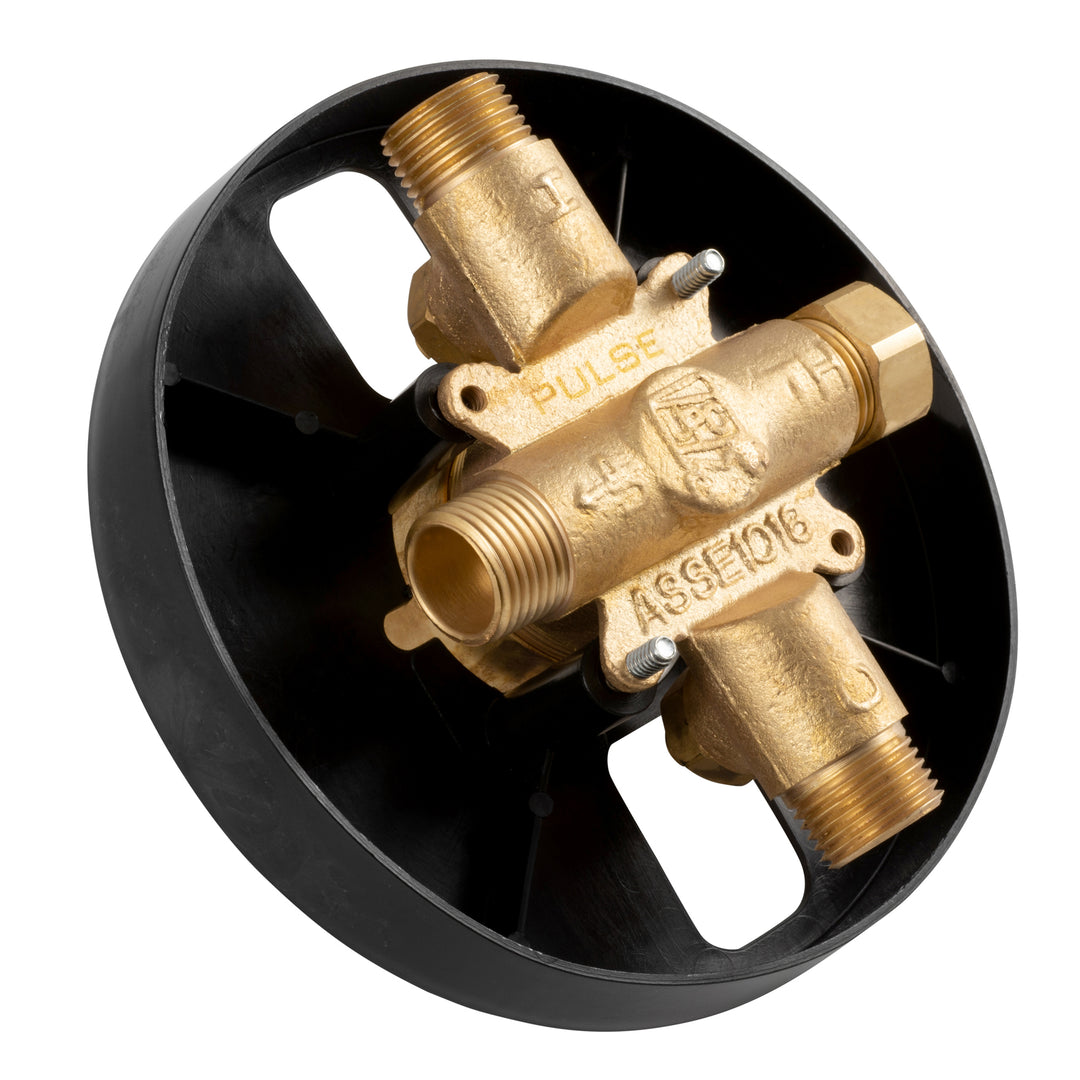 PULSE ShowerSpas Tru-Temp Pressure Balance 1/2" Rough-In Valve with Brushed Gold Trim Kit (3001-RIV-PB-BG)