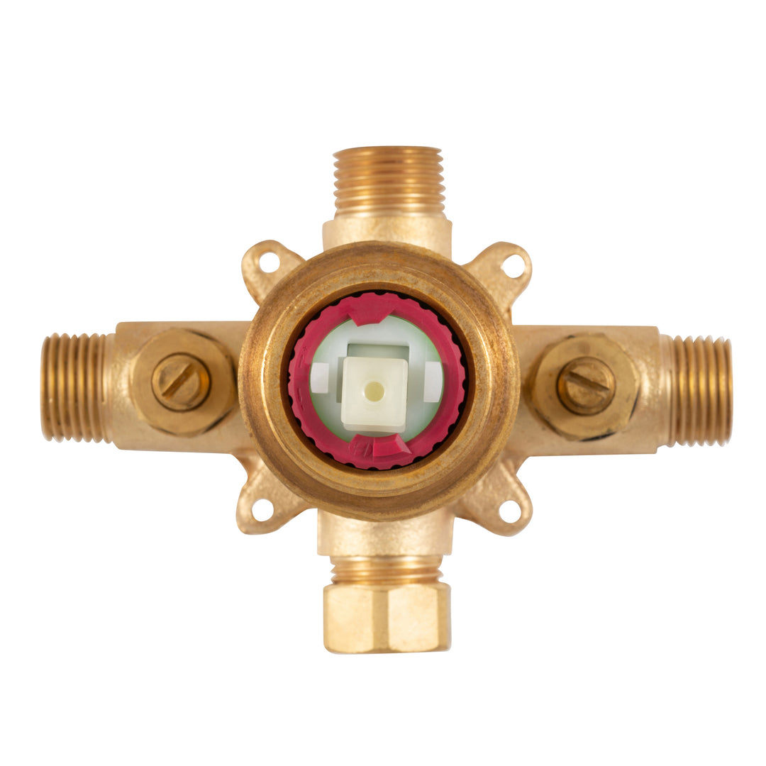 PULSE ShowerSpas Tru-Temp Pressure Balance 1/2" Rough-In Valve with Brushed Gold Trim Kit (3001-RIV-PB-BG)