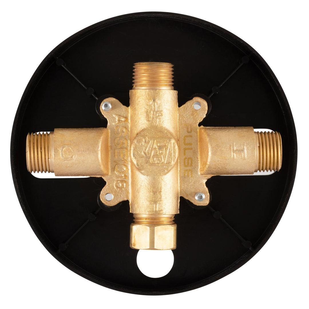 PULSE ShowerSpas Tru-Temp Pressure Balance 1/2" Rough-In Valve with Chrome Trim Kit (3003-RIV-PB-CH)
