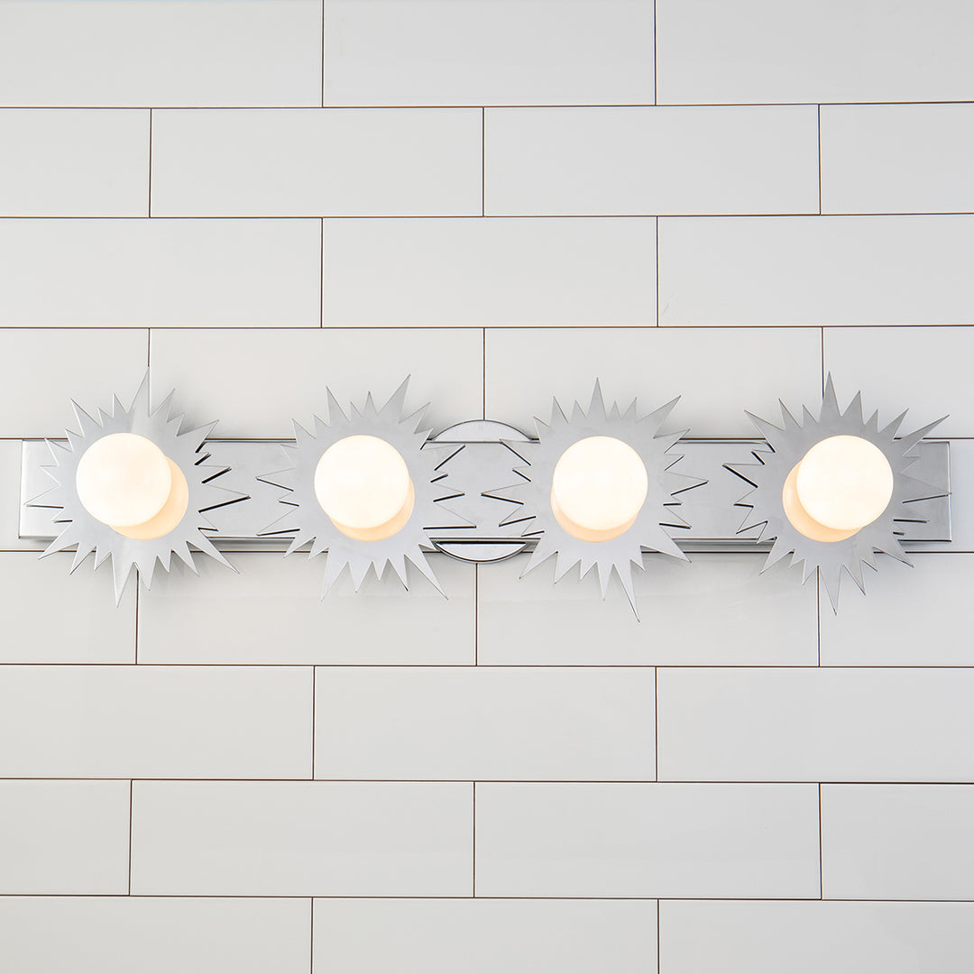 Soleil 4 Light Bath Bar Vanity Light In Chrome (BB90417PC-4)