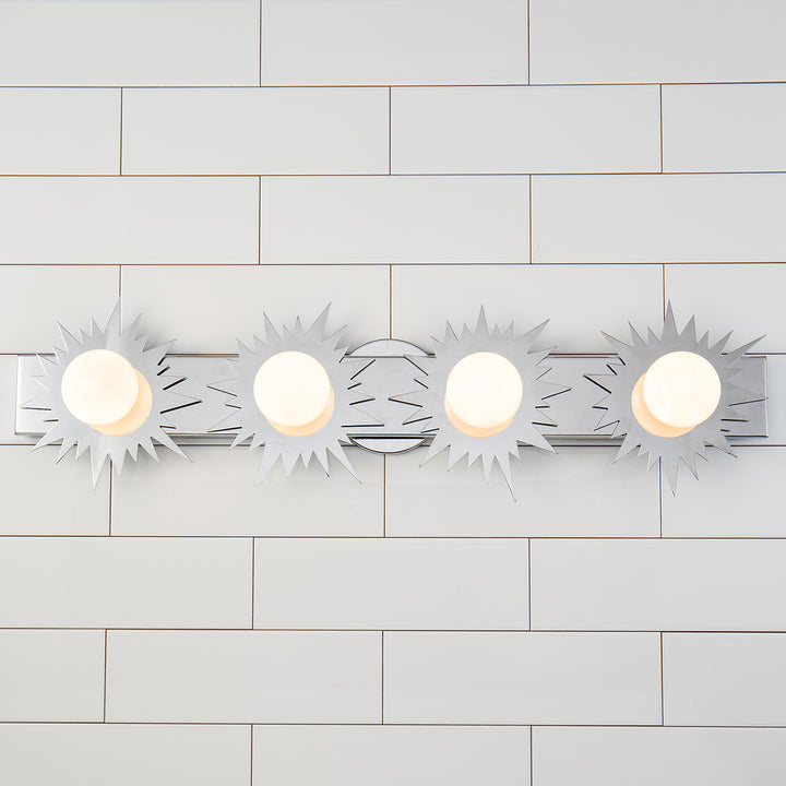 Soleil 4 Light Bath Bar Vanity Light In Chrome (BB90417PC-4)