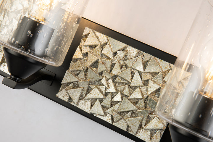 Bocage 4 Light Silver And Black Bath Bar (BB90586MB-4B1S)