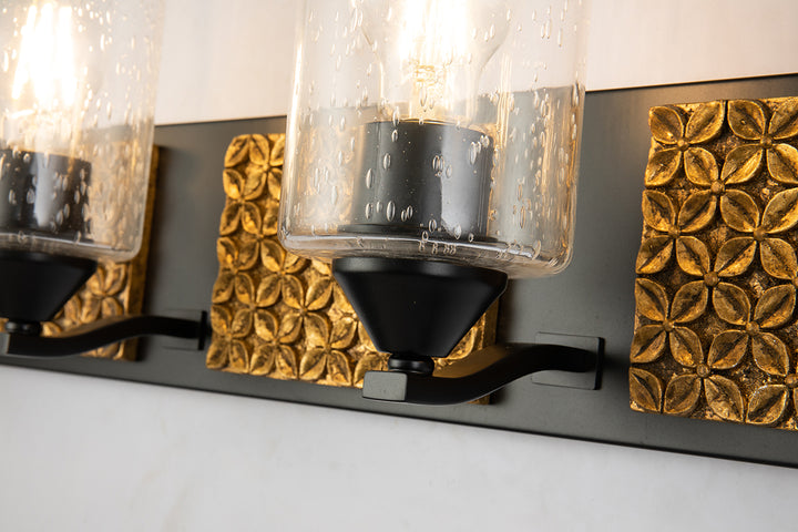 Arcadia 4 Light Bath Bar In Black And Gold (BB90587MB-4B2G)