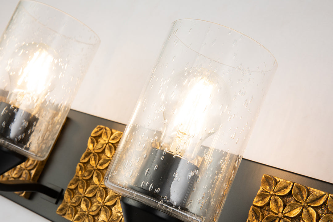 Arcadia 4 Light Bath Bar In Black And Gold (BB90587MB-4B2G)