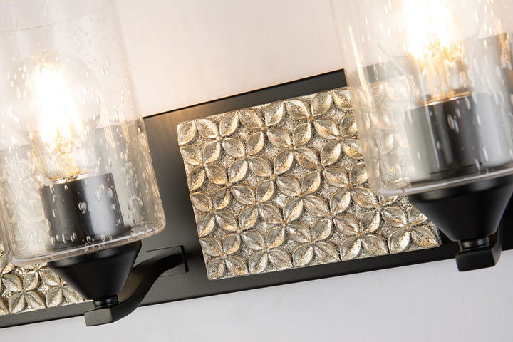 Arcadia 4 Light Bath Bar In Black And Silver (BB90587MB-4B2S)