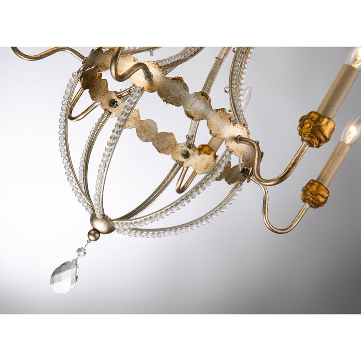 6 Light Empire Gold and Silver Chandelier (CH1035-6)