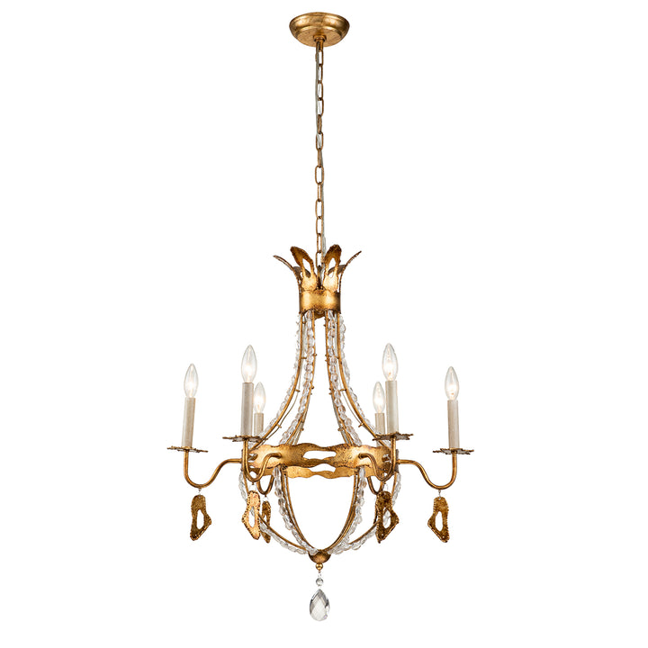 Monteleone 6 Light Chandelier in Antique Gold (CH1036-6)