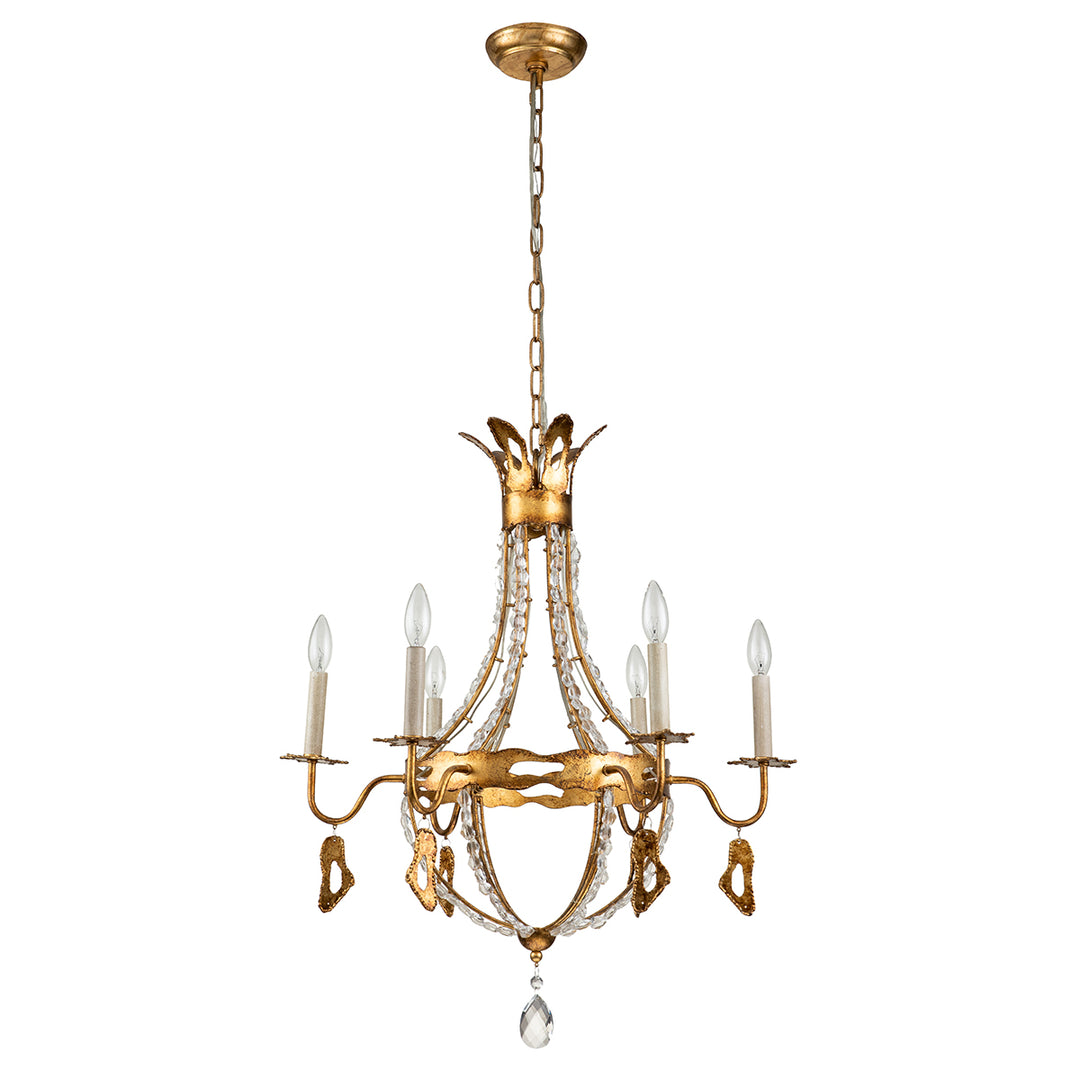 Monteleone 6 Light Chandelier in Antique Gold (CH1036-6)