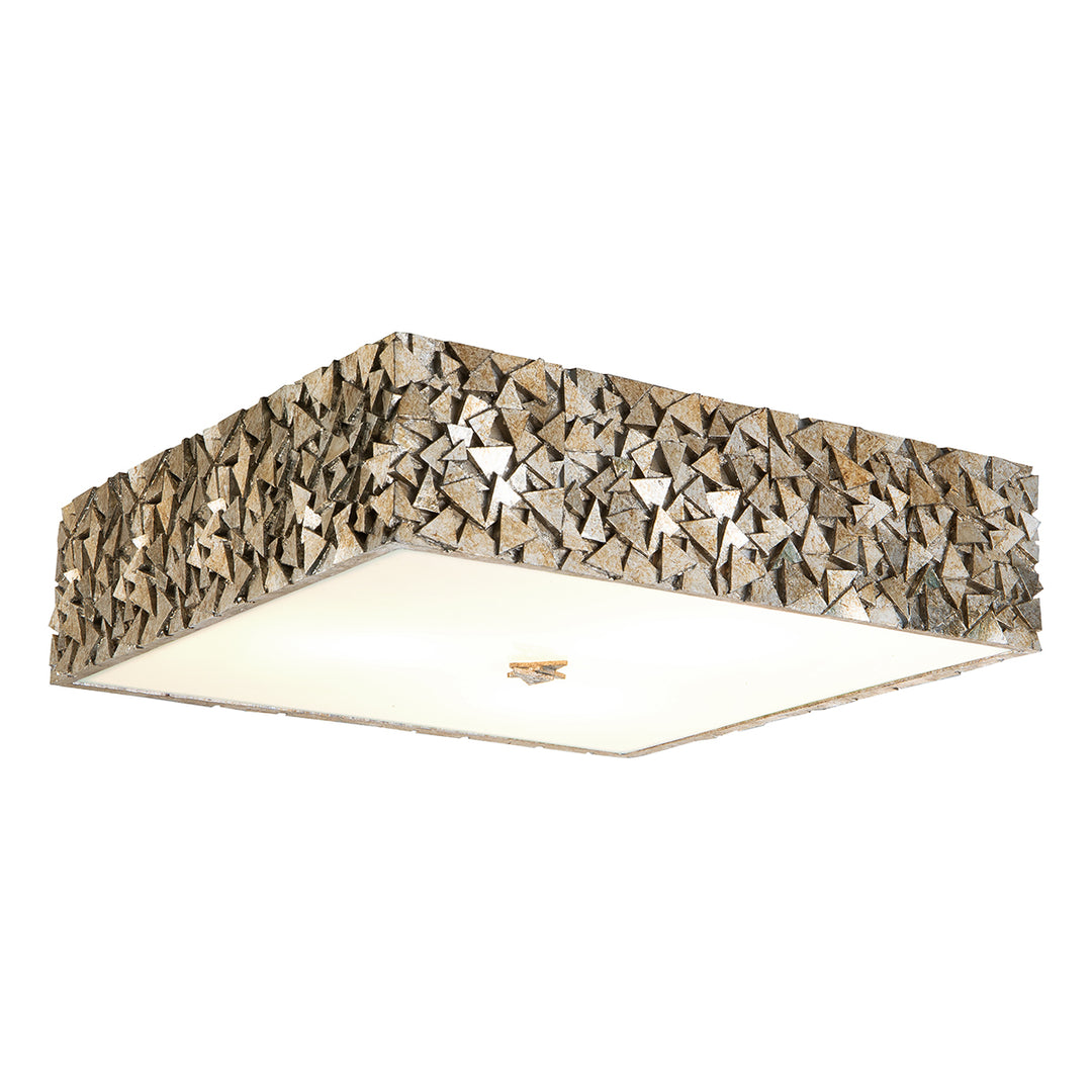Mosaic Square 3-Light Flush in Silver (FM1158S-SQ-20)