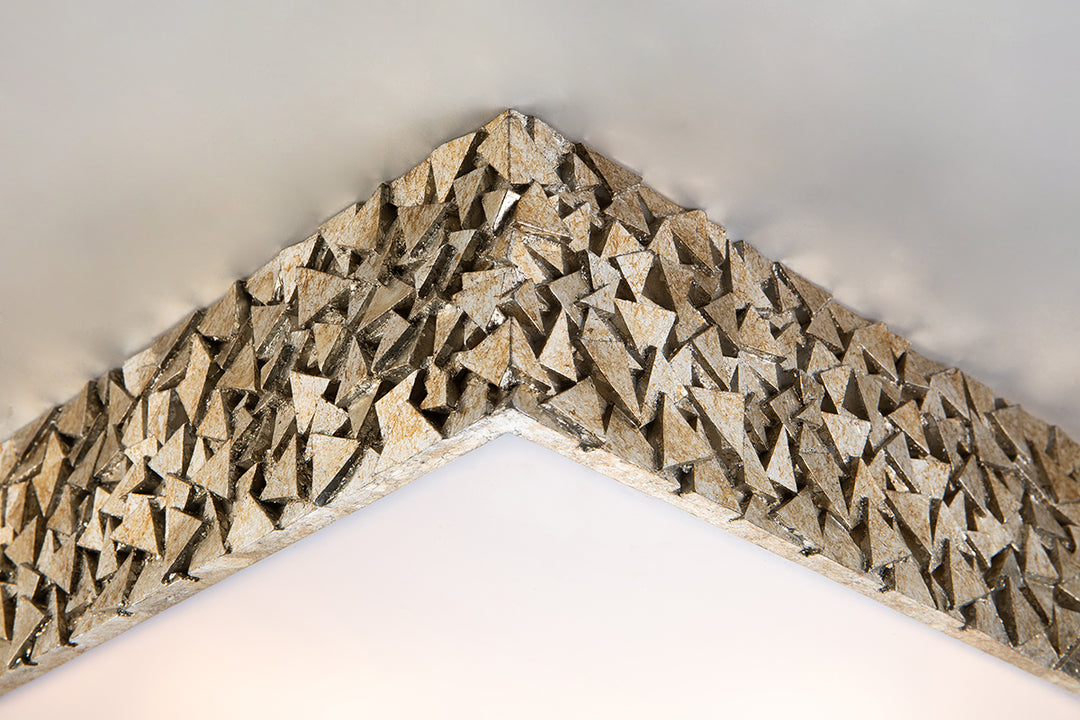 Mosaic Square 3-Light Flush in Silver (FM1158S-SQ-20)