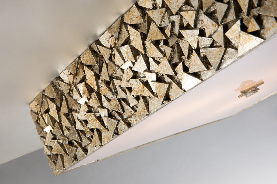 Mosaic Square 3-Light Flush in Silver (FM1158S-SQ-20)