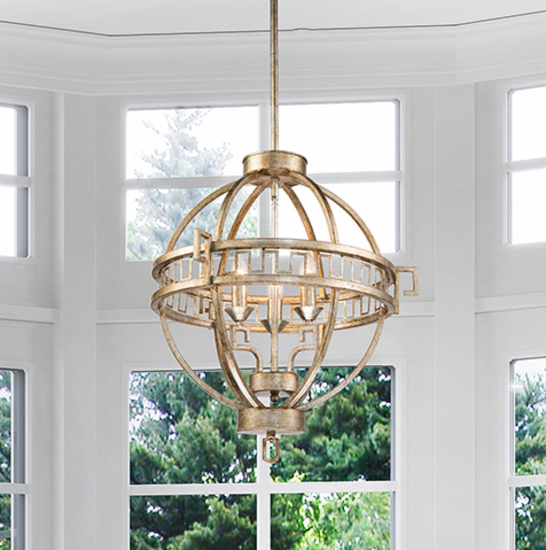 3 Light Geometric Globe Chandelier (GN/Lemuria/3PA-S)