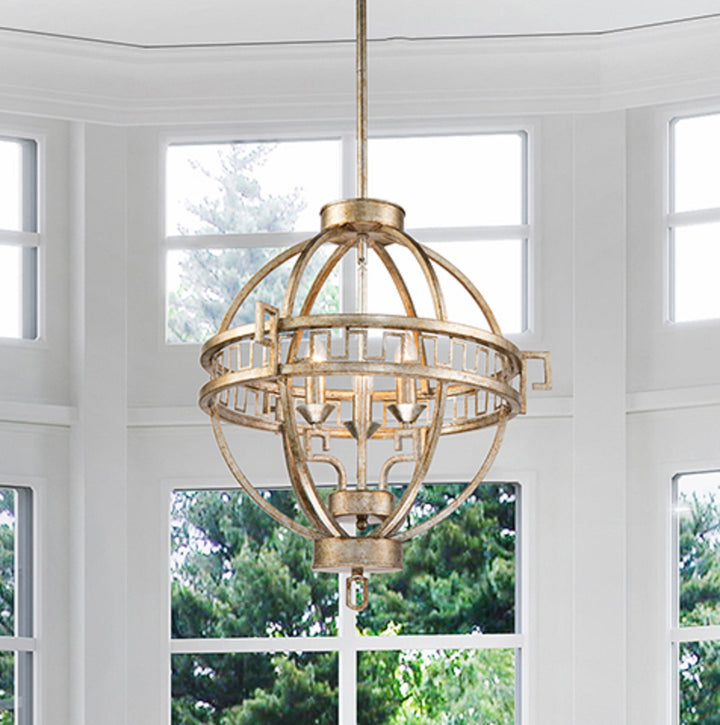 3 Light Geometric Globe Chandelier (GN/Lemuria/3PA-S)